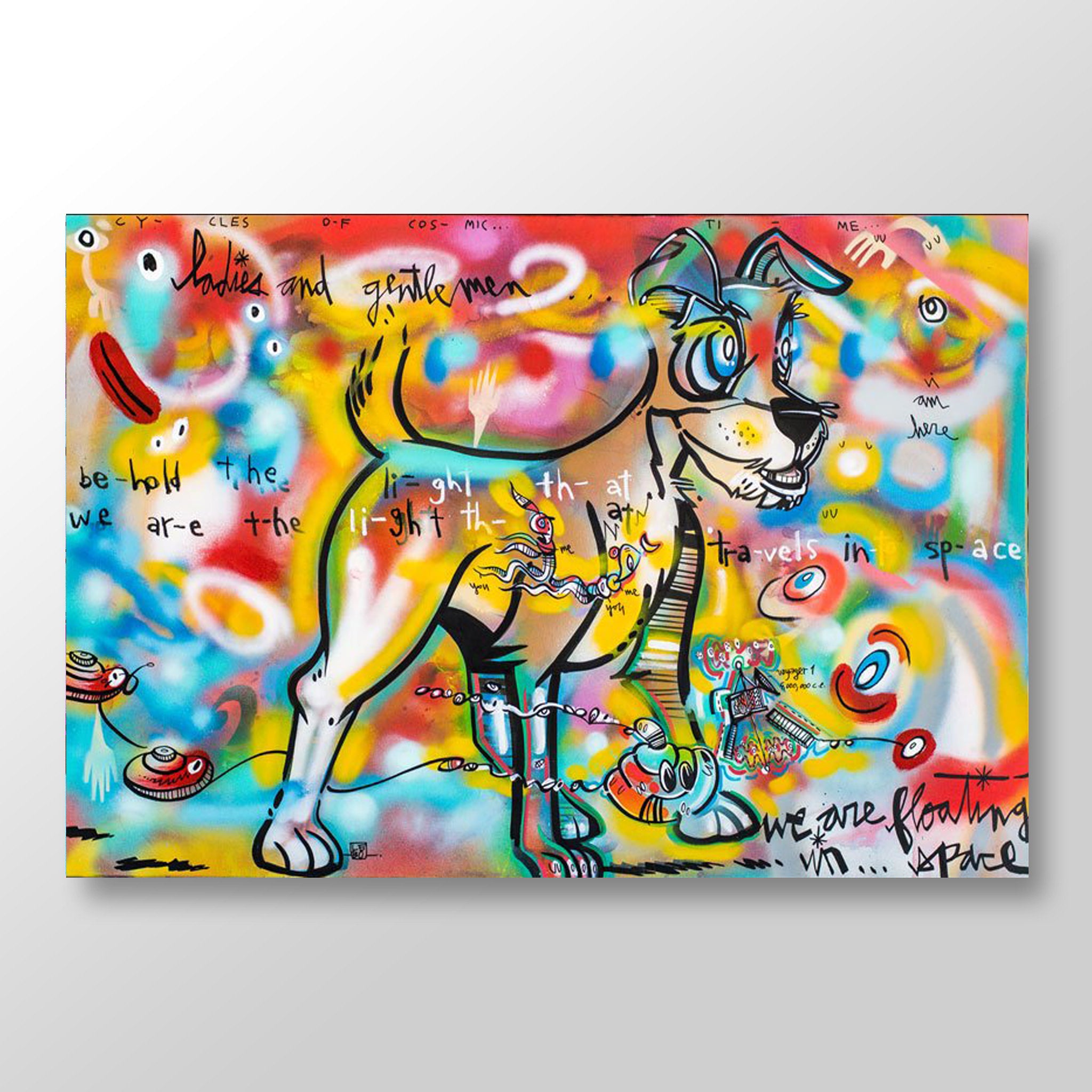 Ladies and Gentlemen We are Floating in Space - Lebo Brushed Aluminum Art Bond